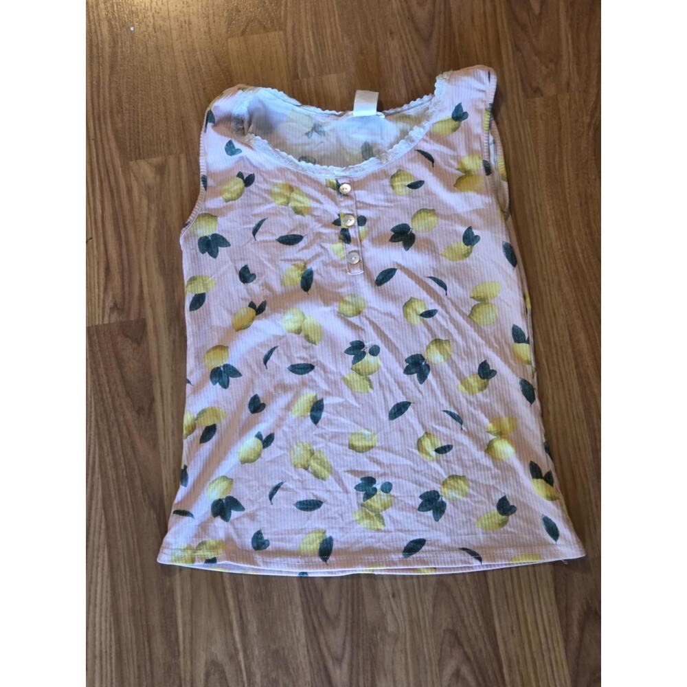 Girls Juniors Small Lemon Print Tank Top - Cute & Stylish!